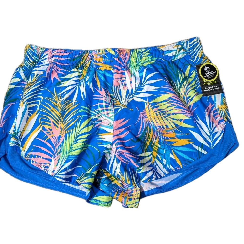 Women's XXL 20 Shorts Athletic Works Palm Leaf Print‎ Running NWT Lined Wicking